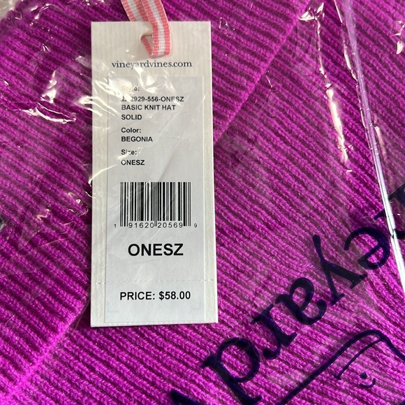 Vineyard Vines Pink or Purple Cashmere Knit Hat - Picture 7 of 7